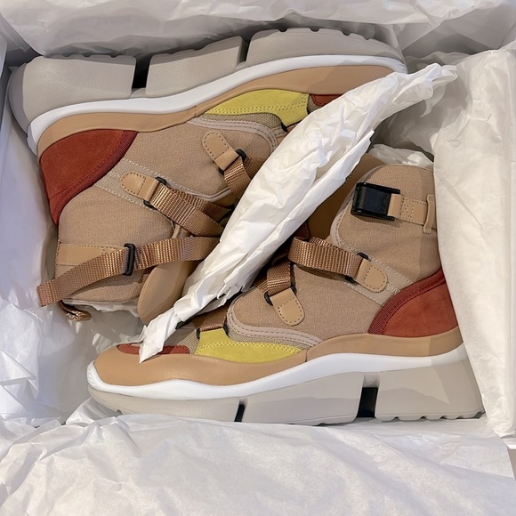 NIB NWT Chloe Sonnie High top sneaker in maple pink size 39 - Picture 5 of 5